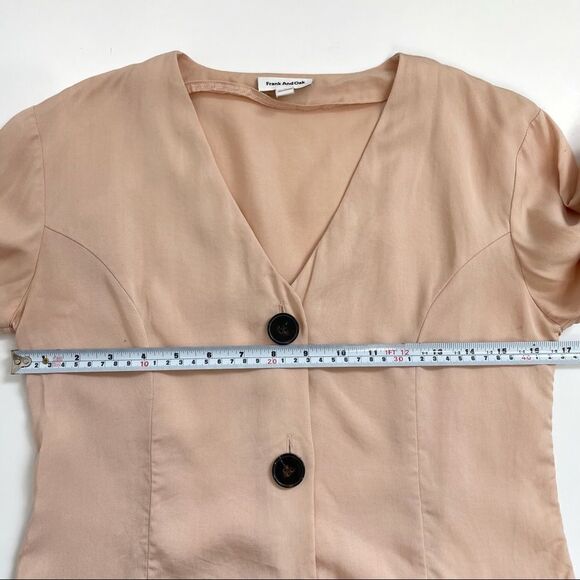Frank and Oak Peach Tencel Button Down Blouse Sz Small - Picture 12 of 13
